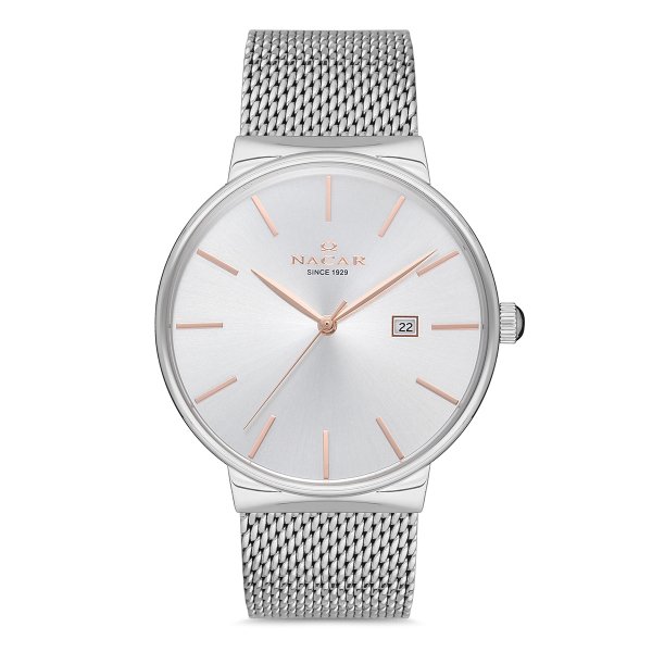 Nacar NC34-290431-ASRM Çelik Hasır Erkek Kol Saati