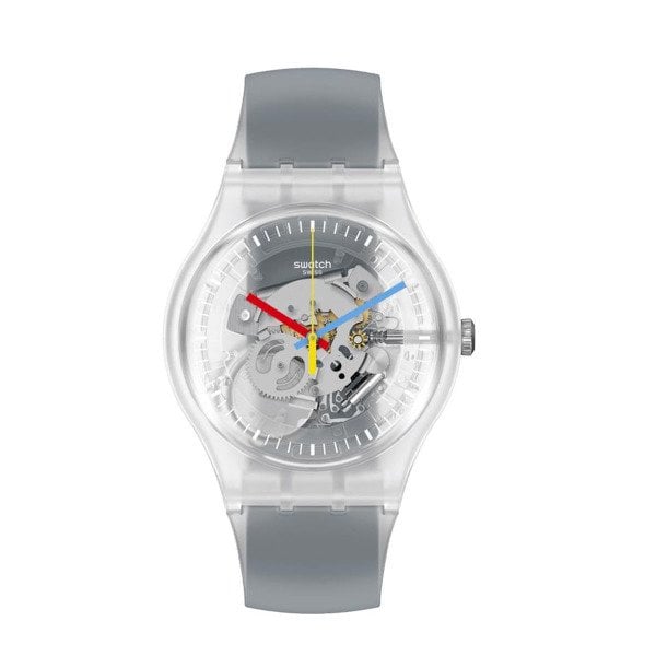 Swatch Clearly Black Striped Unisex Kol Saati SUOK157