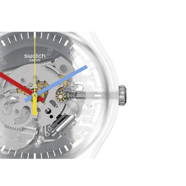 Swatch Clearly Black Striped Unisex Kol Saati SUOK157