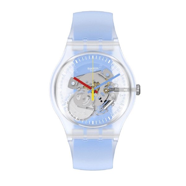Swatch Clearly Blue Striped Unisex Kol Saati SUOK156