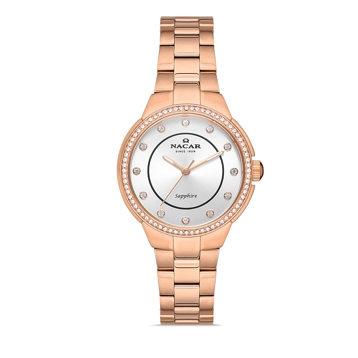 Nacar NC34-39B527-RSMS Kadın Kol Saati Safir Cam