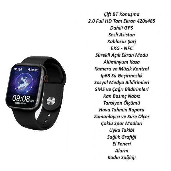 You Watch F3-YF300 PRO You Smart Silver & Black Silicon Unisex Akıllı Kol Saati
